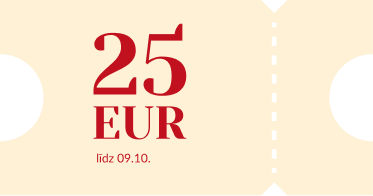 Agrā rezervācija - 25 EUR līdz 9. oktobrim